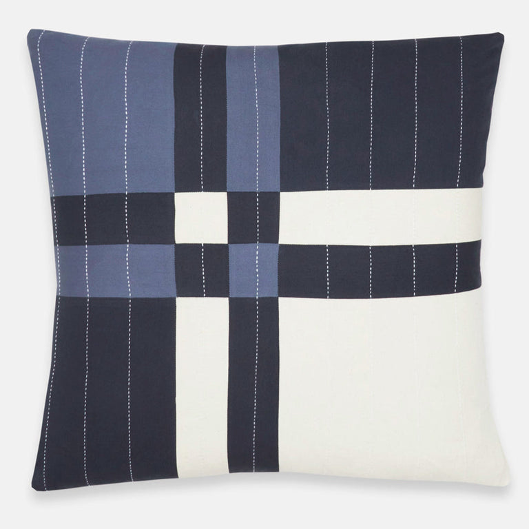 COBALT PATCHWORK THROW PILLOW | PILLOWS