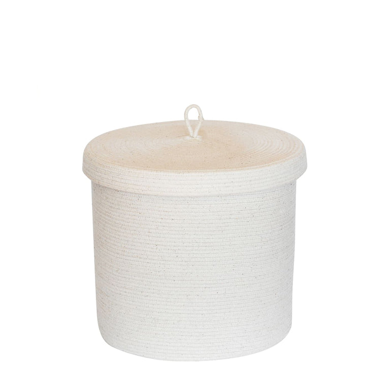 IVORY COTTON LIDDED BASKETS (SOUTH AFRICA)