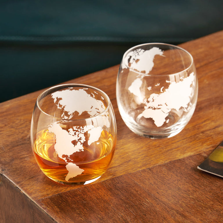 GLOBE WHISKEY TUMBLERS