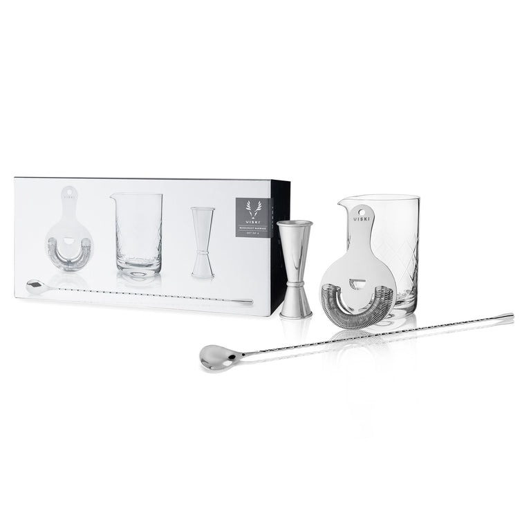 4-PIECE STAINLESS STEEL MIXOLOGIST BARWARE SET