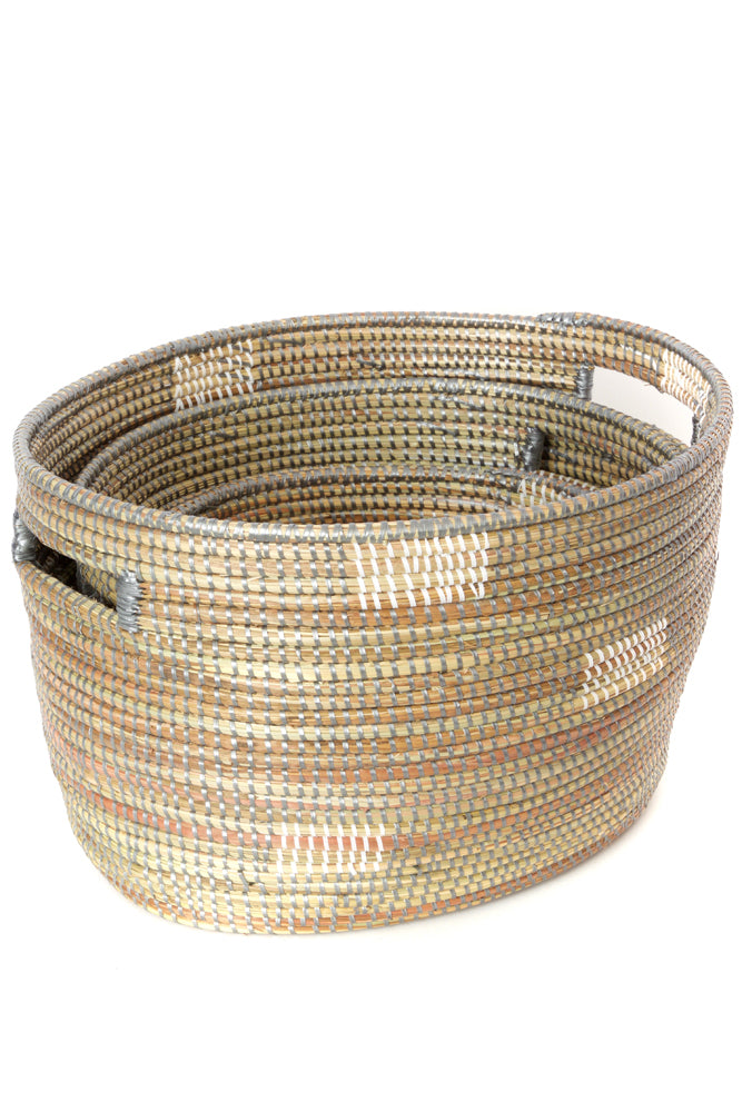 GREY BLOCK NESTING BASKET SET (SENEGAL)