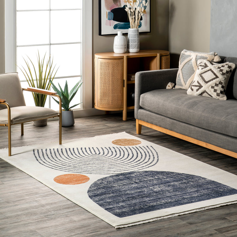 BEVIN ABSTRACT SKY FRINGE AREA RUG  | RUG