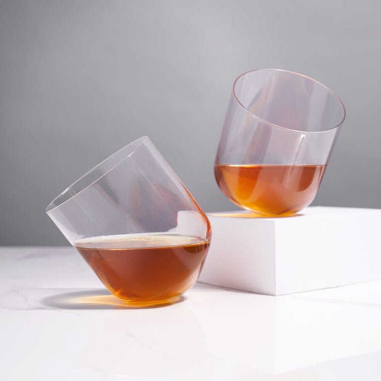 ROLLING CRYSTAL WHISKEY TUMBLERS