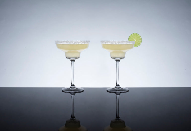 ANGLED CRYSTAL MARGARITA GLASSES | COCKTAIL