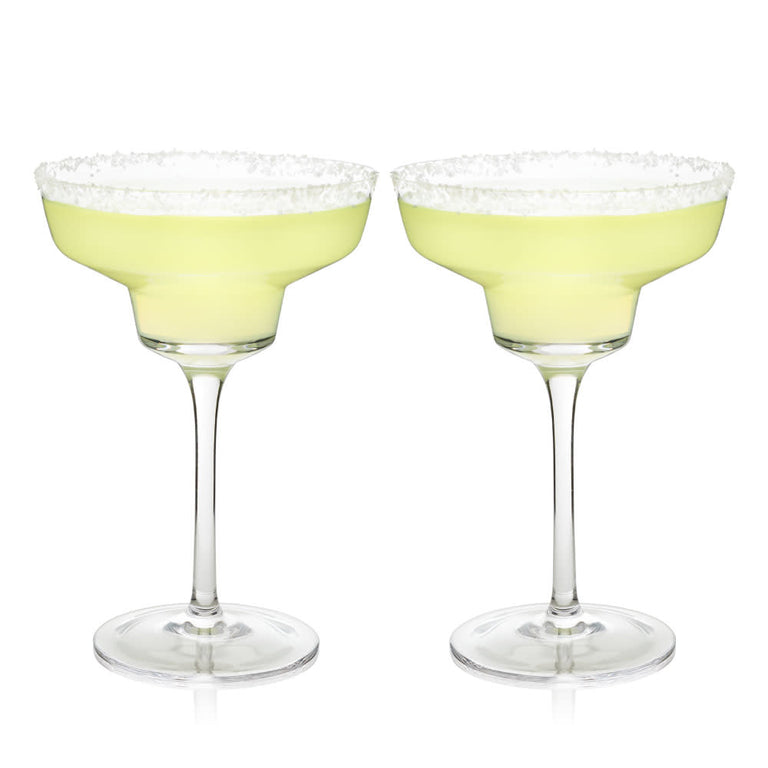 ANGLED CRYSTAL MARGARITA GLASSES | COCKTAIL