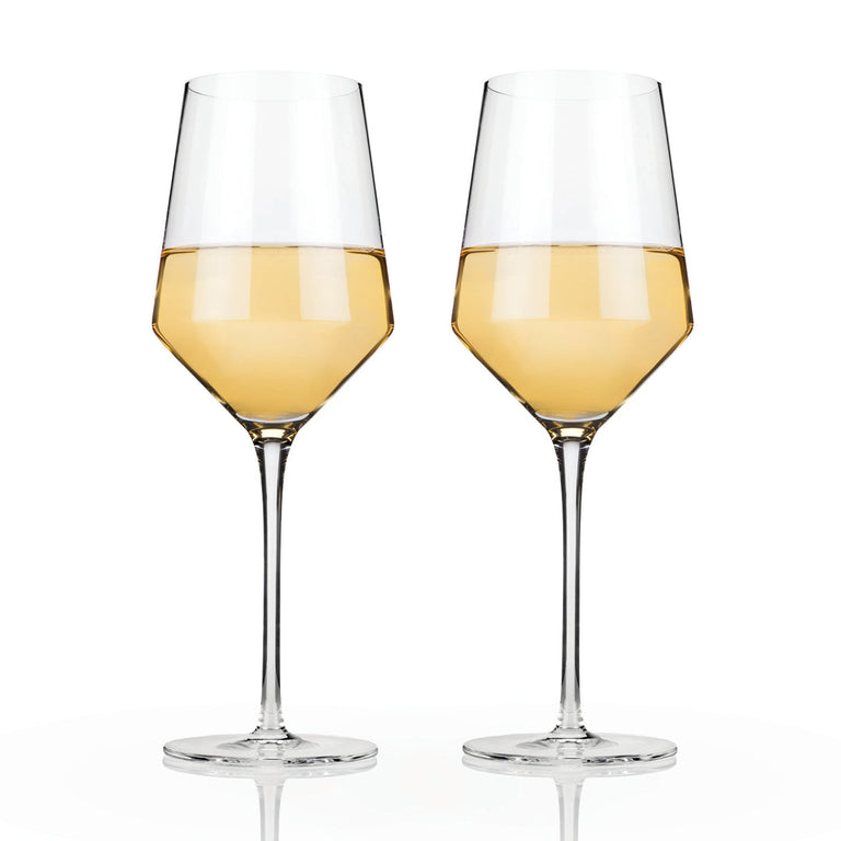 ANGLED CRYSTAL CHARDONNAY FLUTES | COCKTAIL