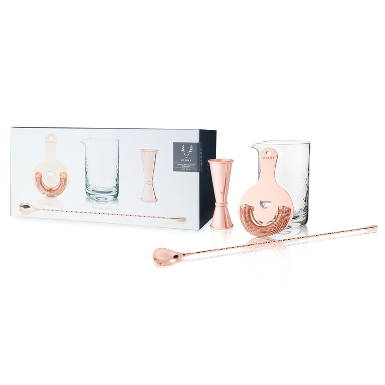 4-PIECE COPPER MIXOLOGIST BARWARE SET