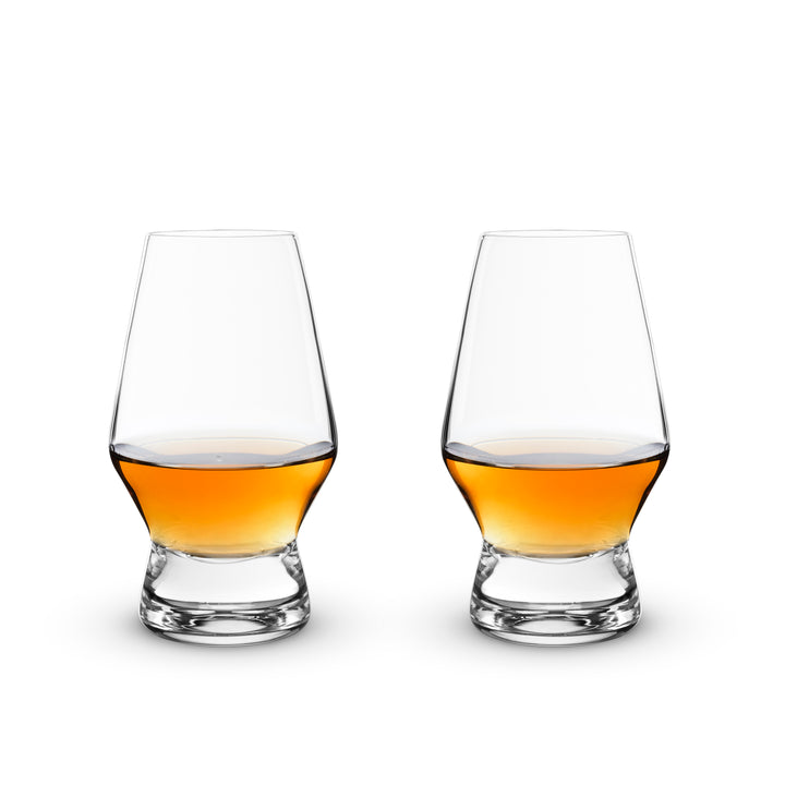 FOOTED CRYSTAL SCOTCH GLASSES