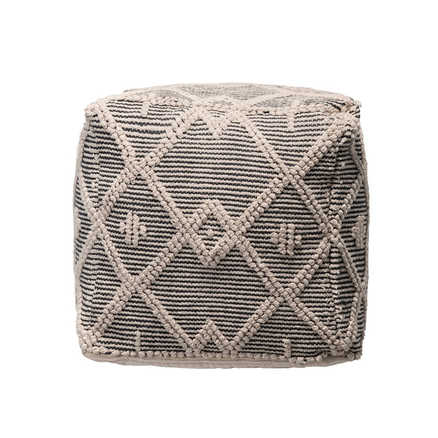 TEXTURED MOROCCAN OTTOMAN POUF  | SEATING