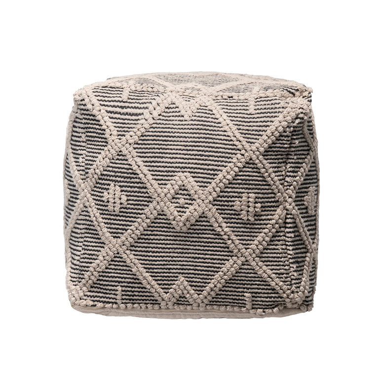 TEXTURED MOROCCAN OTTOMAN POUF  | SEATING